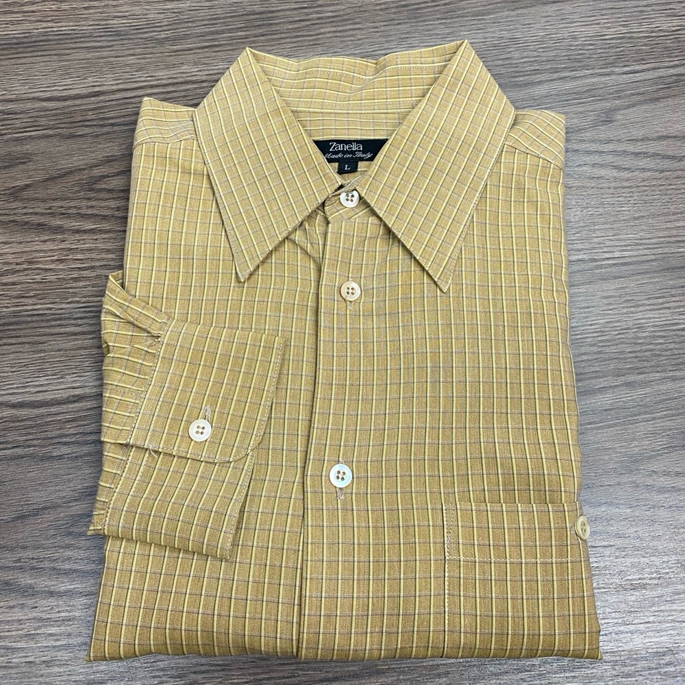 Zanella Men's Tan Checkered Shirt